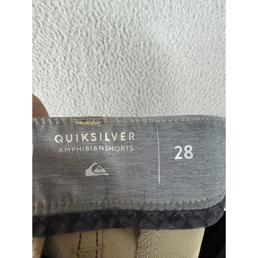 Quiksilver Amphibian Shorts Mens 28 Beige Stretch Chino 10 Inseam Casual Golf